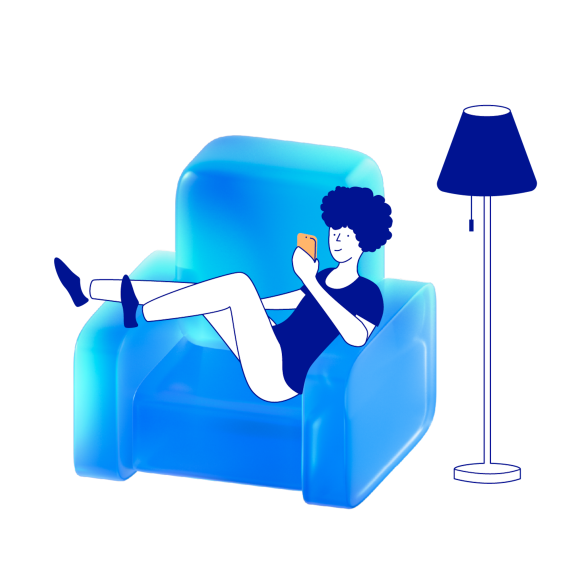 Persona pagando sus créditos desde su casa con la app BBVA